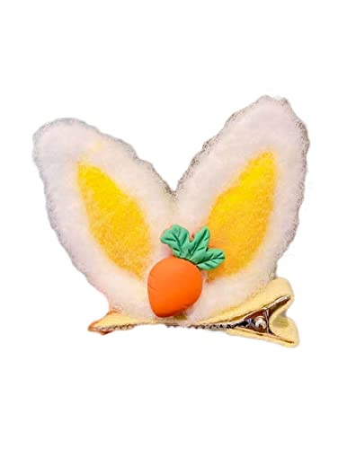 Baby Girls Carrot Hair Clips Pin Easter Bunny HairClips Carrot Hair Barrettes Pin JHE27 (D2-Yellow Ear) - color: D2-Yellow Ear