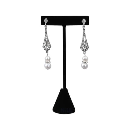 Ikee Design 6 Pcs Set Premium T- Shape Style Earring Display Stand, Earring Stand Jewelry Display for Showroom, Tradeshow, and Showcase, 2 1/2 W x 5 1/2 H in, Black Velvet - color: Black Velvet, 5.5" High