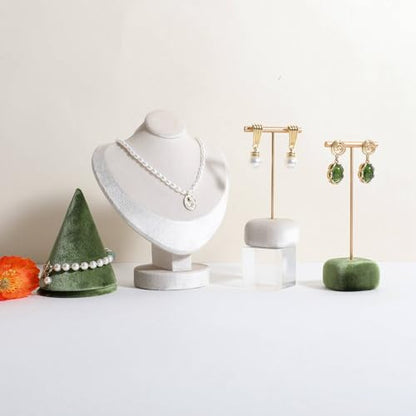 Velvet Earring T Bar Stand Jewelry Display, Earring Display Holder for Selling, Jewelry Storage Organizer【Beige】 - color: Beige