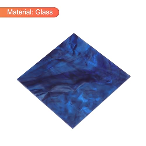 MECCANIXITY Stained Glass Sheet Mosaic Tile 3.9 Inch x 3.9 Inch Navy Blue Stained Glass Sheets for Crafts DIY, Art Project - color: Navy Blue