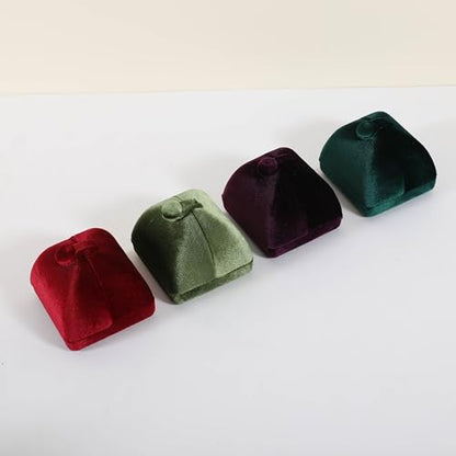 Red Velvet Jewelry Organizer Box, Soft Lined Jewelry Display Holder with Luxury Design, Elegant Jewelry Display Case for Women【Ring Storage, Red】 - color: Red