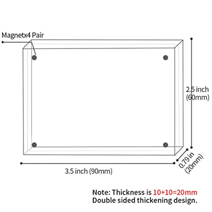Sezanrpt Acrylic Picture Frames 2.5x3.5 inches, Clear Double Sided Magnetic Photo Block Frame,Desktop Frameless Picture Display, Wallet Small Picture Frames 2x3 - size: 2.5'' x 3.5''