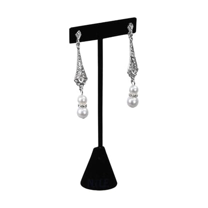 Ikee Design 6 Pcs Set Premium T- Shape Style Earring Display Stand, Earring Stand Jewelry Display for Showroom, Tradeshow, and Showcase, 2 1/2 W x 5 1/2 H in, Black Velvet - color: Black Velvet, 5.5" High