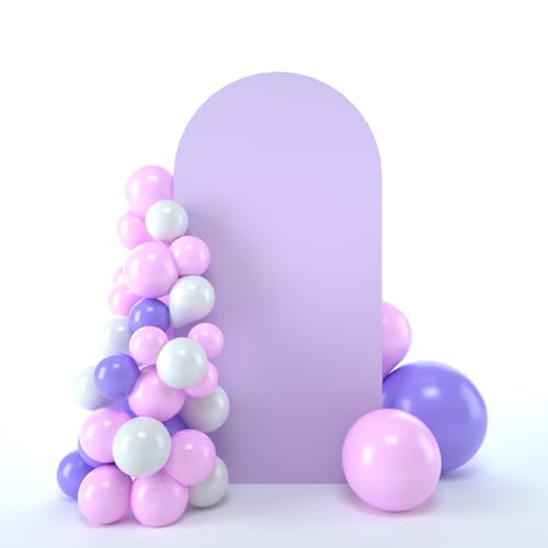 bricia Wedding Arch Backdrop Stand Cover, 7.2FT Double Sided Stretchy Arch Cover Fitted Wedding Birthday Party Banquet Decoration (Lavender 86.4''Lx48''W) - color: Lavender, size: 7.2FT