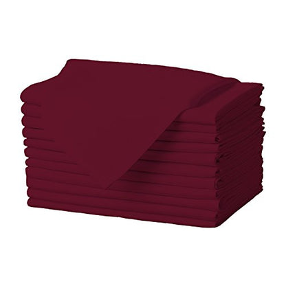 Gee Di Moda Cloth Napkins - 17 x 17 Inch Burgundy Dinner Napkins - Set of 12 Soft & Absorbent Washable Fabric Cloth Table Napkins with Hemmed Edges for Hotel Restaurant, Holiday Parties & Wedding - color: Burgundy