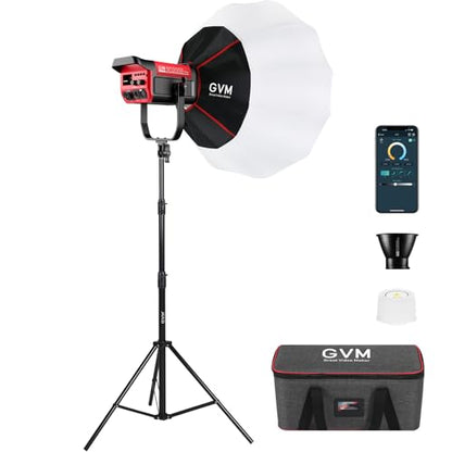 GVM 200W LED Video Light with Lantern Softbox, SD200B Continuous Lighting Kit with Bluetooth Mesh Network/DMX Control, 2700K-6800K Studio Light Photography Lighting Kit, 45400lux/1m, 12 Scene Effects - size: Sd200b-set2