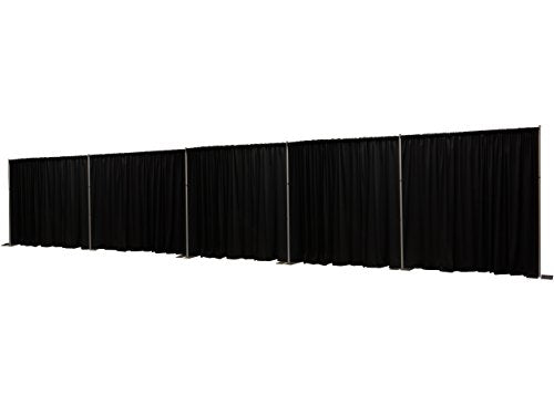 OnlineEEI8 Foot Tall Fixed Height Collapsible Pipe and Drape Backdrop Kit 8x50 (Black Drapes) (BBD9990850CDPR750) - color: Black