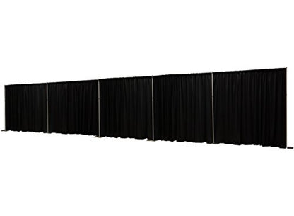 OnlineEEI8 Foot Tall Fixed Height Collapsible Pipe and Drape Backdrop Kit 8x50 (Black Drapes) (BBD9990850CDPR750) - color: Black