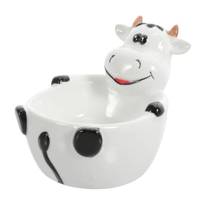 Creative Ceramic Cartoon Animal Bowl for Multi-purpose Soup and Snack Container Cute Cow Shape Tableware for Boys and Food-grade Material and Photo Prop