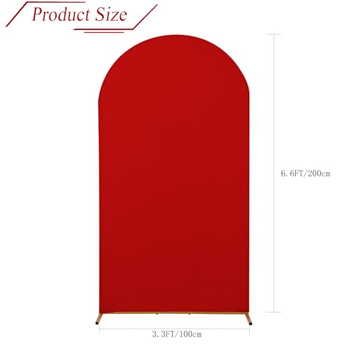 bricia Wedding Arch Backdrop Stand Cover, 6.6FT Double Sided Stretchy Arch Cover Fitted Wedding Birthday Party Banquet Decoration (Red 79.2''Lx39.6''W) - color: Red, size: 6.6FT
