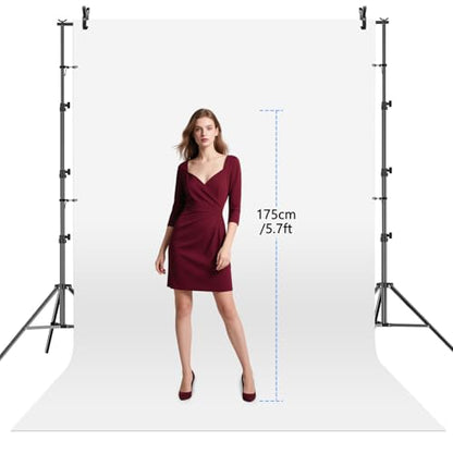 SLOW DOLPHIN 10 x 8.5 ft Photography Photo Video Studio Background Stand Support Kit with Muslin Backdrop (White Black), 5500K 85W LED Blub, Umbrella Lighting Kit for Studio, Portrait, Video Shooting