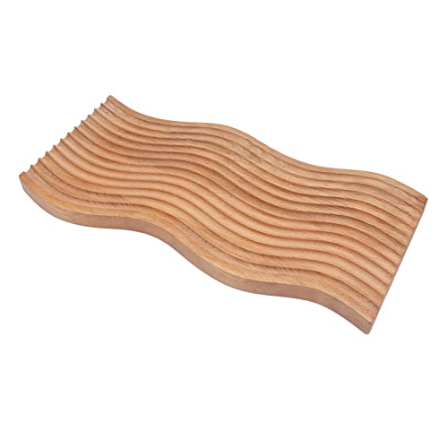 Wooden Bread Dessert Tray, Natural Beech Wood Multifunction Serving Tray, Geometric Design Bread and Dessert Plate for Home Kitchen, Parties, and Food Photography (Water Ripple) - size: 15.7" x 7.1" x 1.2"
