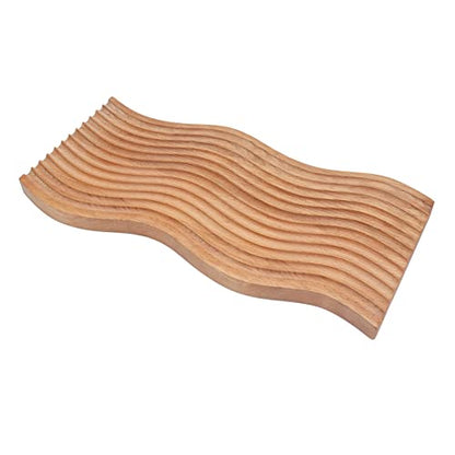 Wooden Bread Dessert Tray, Natural Beech Wood Multifunction Serving Tray, Geometric Design Bread and Dessert Plate for Home Kitchen, Parties, and Food Photography (Water Ripple) - size: 15.7" x 7.1" x 1.2"