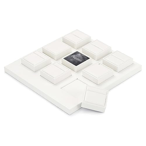 PU Leather Jewelry Stand Showcase Display Holder Jewellry Storage Stand (White) - color: White, size: Base Plate