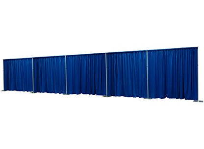 OnlineEEI 8 Foot Tall Fixed Height Collapsible Pipe and Drape Backdrop Kit 8x50 (Royal Blue Drapes) (BBD9990850CDPR280) - color: Royal
