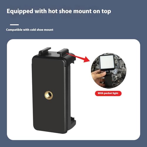 Flexible Mobile Mounting Systems Cold Shoe & Double Screw Holes Adjustable Phone Clip for Photography Accessories Expandable Phone Holder with Cold Shoe Mount