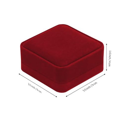 LETURE 4 Pieces Classic Velvet Bracelet Bangle Pendant Necklace Gift Box, Travel Jewelry Box Display Storage Case for Gift, Wedding, Engagement, Proposal, Birthday (4PCS Bracelet-RED) - color: 4PCS Bracelet-RED