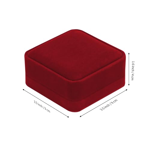 LETURE 4 Pieces Classic Velvet Bracelet Bangle Pendant Necklace Gift Box, Travel Jewelry Box Display Storage Case for Gift, Wedding, Engagement, Proposal, Birthday (4PCS Bracelet-RED) - color: 4PCS Bracelet-RED