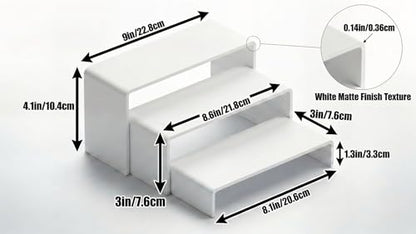 Acrylic Display Risers 2 Sets 3 Tier Cupcake Stand for Dessert Jewelry Pop Figures Shelves Retail Shoe Showcase (White) - color: White