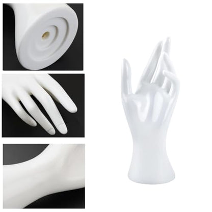 Female Mannequin Hand Display for Jewelry Holder Bracelet Necklace Ring, Women Resin Jewelry Stand for Store Display, Photography, Home Room Decor (White)