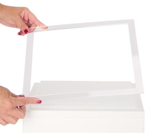 Displays2go Pedestal Display Stands with Contemporary Tiered Design and Recycled Acrylic Topper (PEDWDWH3)