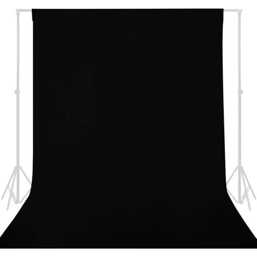 GFCC Wrinkle-Resistant Black Backdrop Background for Photography Thick Photo Booth Backdrop for Photoshoot Background Screen Video Recording Parties Curtain(7.5FTX10FT) - color: Black, size: 7.5ftx10ft-Unwrinkled