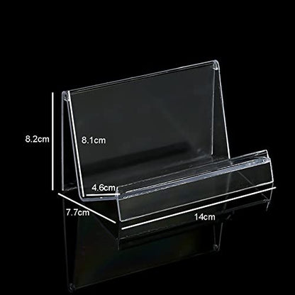 lasenersm 1 Piece Acrylic Wallet Display Stand Holder Leather Handbag Purse Jewelry Stand Acrylic Riser Display Shelf Makeup Organizer Perfume Organizer Collection Display Stand(Clear, 14cm)