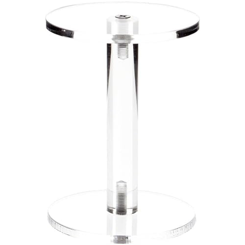 Plymor Clear Acrylic Round Barbell Pedestal Display Riser, 4.25" H x 4.5" D (3/16" thick) - size: 4.25" x 4.5" x 4.5"
