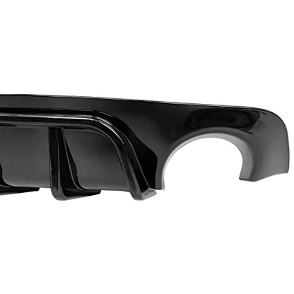 FREEMOTOR802 Rear Diffuser with LED Brake Light, Fits 2018-2024 Infiniti Q50, Gloss Black PP Rear Bumper Molding Lower Lip Splitter Spoiler Valance Panel Add-on Exterior Styling Trim Kit