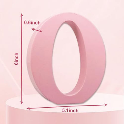 AOCEAN 6 Inch Pink Wood Letters Unfinished Wooden Letters for Wall MAGA Decorative Standing Letters Slices Sign Board for Crafts Christmas Decoration Home Party Projects (O) - style: O
