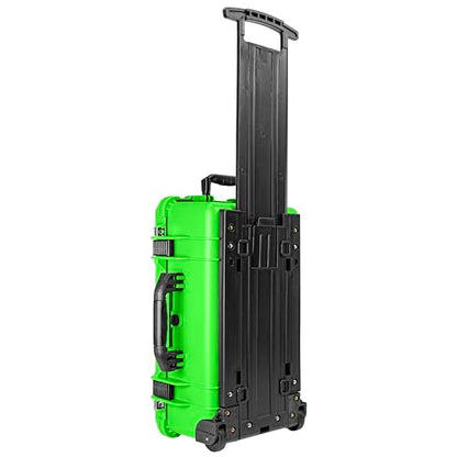 Eylar 22" Carry-On Travel Roller Gear, Camera, Drones, Tools, Equipment Hard Case Waterproof with Foam (Neon Green) - color: Neon Green