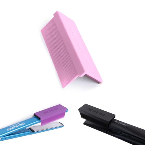Silk Press Comb - Removable Heat-Resistant Attachment for Silky, Professional Flat Iron Results (Pink) - color: Pink