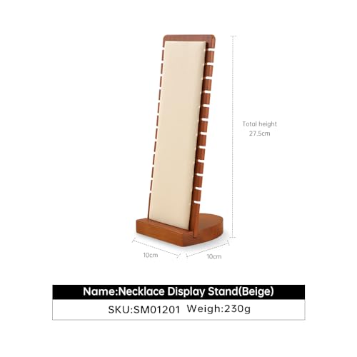 Necklace Holder, Jewelry Stand,Wooden Jewelry Organizers and Storage,Premium Necklace Organizer,Luxury Jewelry Display,Beige Necklace Display Stand - color: 01-Beige Necklace Holder