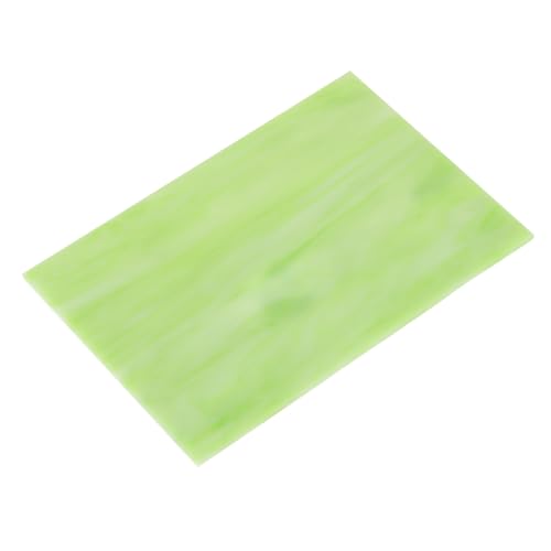 MECCANIXITY Stained Glass Sheet Mosaic Tile 7.9 Inch x 5.9 Inch Light Green Stained Glass Sheets for Crafts DIY, Art Project - color: Light Green