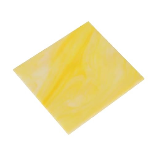 MECCANIXITY Stained Glass Sheet Mosaic Tile 3.9 Inch x 3.9 Inch Light Yellow Stained Glass Sheets for Crafts DIY, Art Project - color: Light Yellow