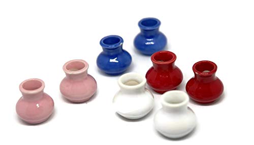 8 Mix Colorful Hand Paint Mini Ceramic Vases Decorative Accents – Small Display Pieces for Home Décor & Craft Styling