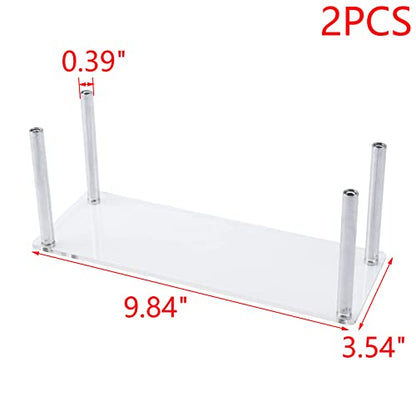 MY MIRONEY 2PCS Acrylic Display Stands Clear Display Shelf Cupcake Display Riser Makeup Holder for Decoration and Organizer(9.84" x 3.54" x 3.94") - size: 9.84" x 3.54" x 3.94"