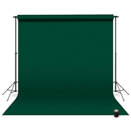 Denny Manufacturing - Seamless Paper Backdrop for Photography, Green Seamless Paper Roll - Pine Green (53 in x 36 ft) Includes Free Roll Black Gaffer Tape (2 in x 13 ft) - color: Pine Green, size: 53 in x 36 ft