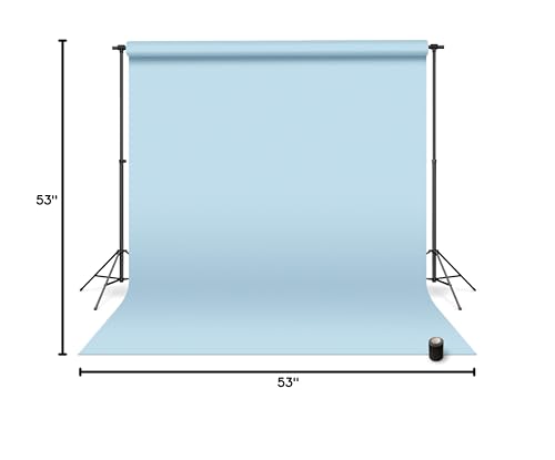 Denny Manufacturing - Seamless Paper Backdrop for Photography, Baby Blue Seamless Paper Roll - Light Blue (53 in x 36 ft) Includes Free Roll Black Gaffer Tape 2 in x 13 ft - color: Light Blue, size: 53 in x 36 ft