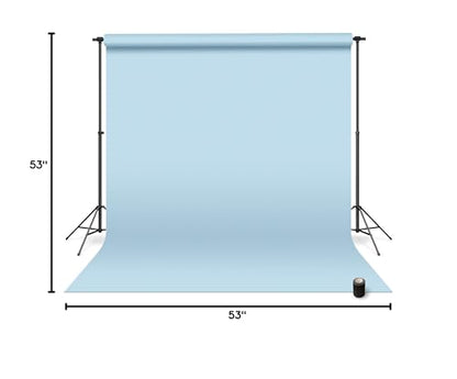 Denny Manufacturing - Seamless Paper Backdrop for Photography, Baby Blue Seamless Paper Roll - Light Blue (53 in x 36 ft) Includes Free Roll Black Gaffer Tape 2 in x 13 ft - color: Light Blue, size: 53 in x 36 ft