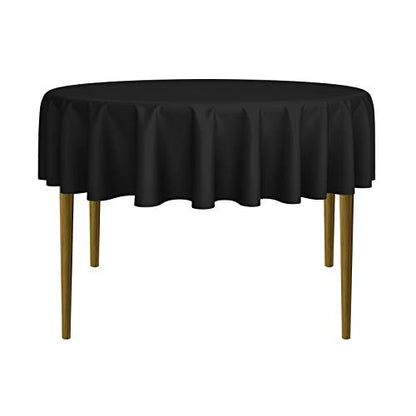 Lann's Linens - 70" Round Premium Tablecloth for Wedding/Banquet/Restaurant - Polyester Fabric Table Cloth - Black - color: Black, size: 70" (Round)
