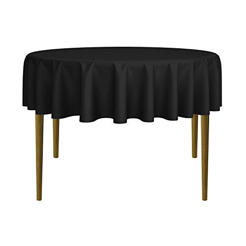 Lann's Linens - 70" Round Premium Tablecloth for Wedding/Banquet/Restaurant - Polyester Fabric Table Cloth - Black - color: Black, size: 70" (Round)