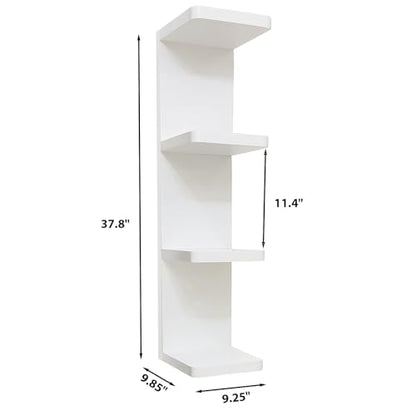 LitaEther Modern Lack Wall Shelf -Round Edge (White, 4 Tier) - color: White, size: 4 Tier