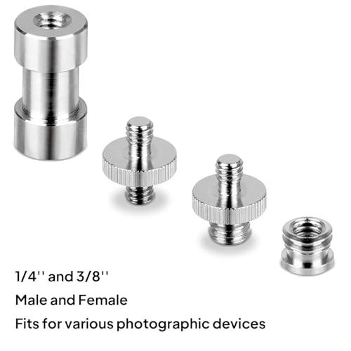 Standard Metal Male Convertor Threaded Screw Adapter Spigot Stud for Studio Light Stand, Hotshoe/Coldshoe Adapter, Ball Head, Wireless Flash Receiver, Trigger (20 PCS Camera Screws Mount Set) - style: 20 PCS Camera Screws Mount Set