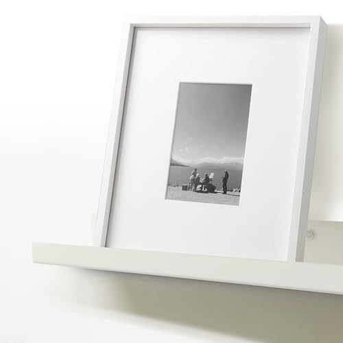 Mitus Floating Display Shelf - Wall Mounted - Modern Industrial Metal Channel Ledge White, 12 inch - color: White, size: 12 in
