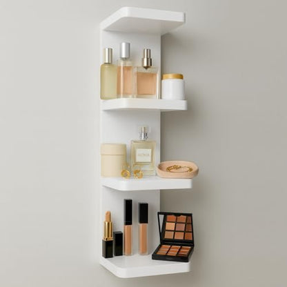 LitaEther Modern Lack Wall Shelf -Round Edge (White, 4 Tier) - color: White, size: 4 Tier