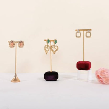 Velvet Earring T Bar Stand Jewelry Display, Earring Display Holder for Selling, Jewelry Storage Organizer【Purple】 - color: Purple