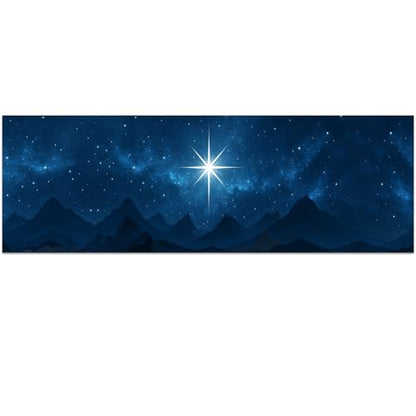 Newwiee 18 ft x 6 ft Nativity Scene Backdrop Banner Easter Scene to Bethlehem Nativity Christmas Decor Bible Supplies Western Backdrop for Christmas Church Event Medieval Party Decor (Bethlehem)