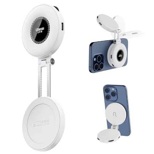 ULANZI LM19 Fill Light, Magnetic Phone LED Selfie Fill Light Compatible with iPhone 17 16 15 14 13 12, 2500K-8500K Dimmable, Pocket Vlog for Video Call, TikTok, Live Streaming, Makeup, Selfie Photo - color: White