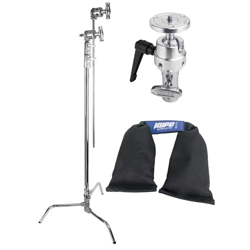 Kupo 40" C-Stand Overhead Shooting Kit 2, Professional Overhead Rig with Turtle Base for Photography and Video Flat Lay Food and Product Shooting with Heavy-Duty Studio Grip Components (KS744212) - color: Silver, size: Overhead Shooting Kit 3